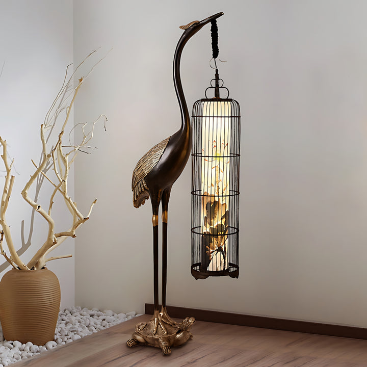 Noyari Stork Floor Lamp – Retro Creative Tree Sculpture Light
