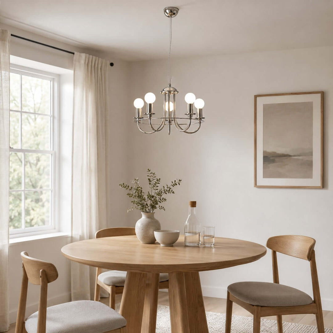 Odette Chrome Chandelier Minimalist French Country Light | Vinlighting