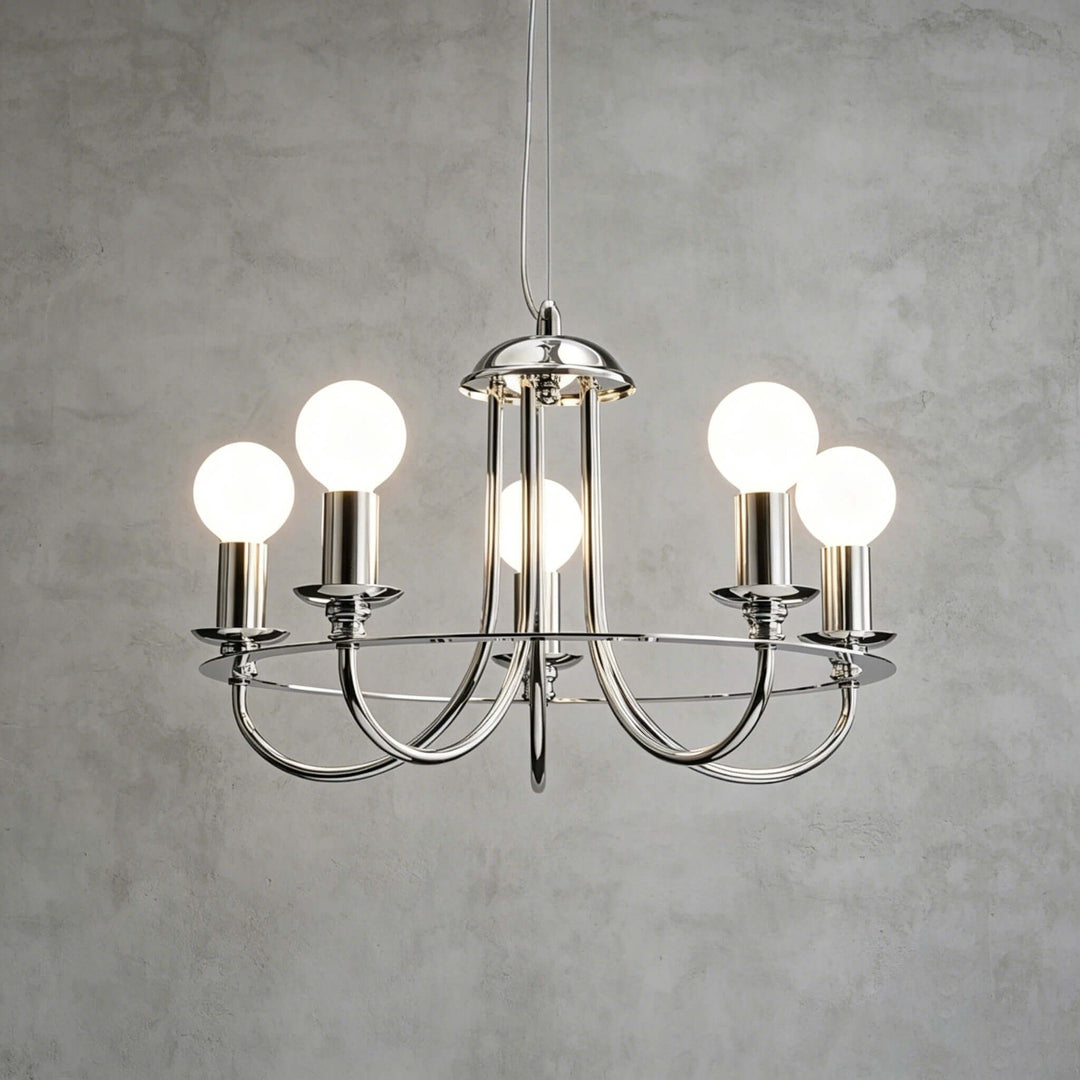 Odette Chrome Chandelier Minimalist French Country Light | Vinlighting