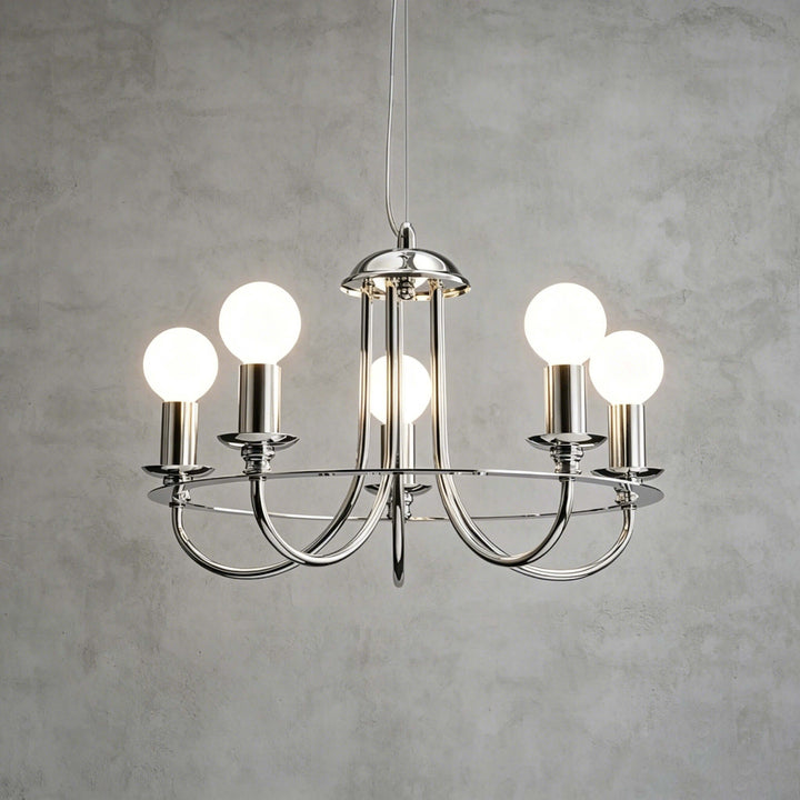 Odette Chrome Chandelier Minimalist French Country Light | Vinlighting