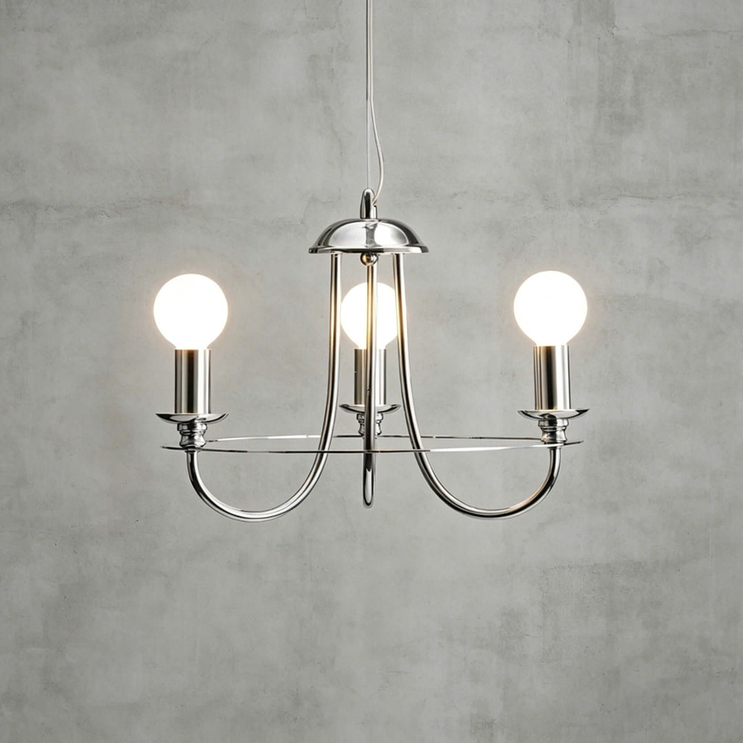 Odette Chrome Chandelier Minimalist French Country Light | Vinlighting
