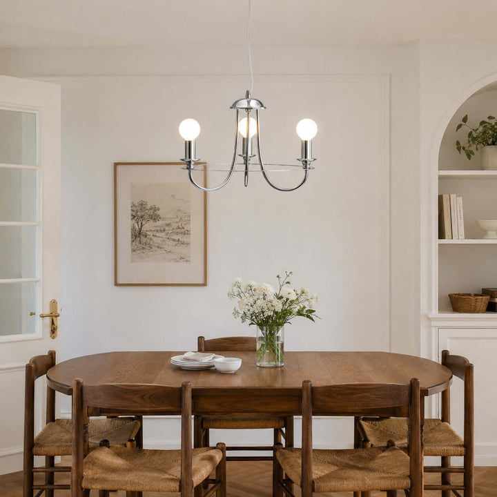 Odette Chrome Chandelier Minimalist French Country Light | Vinlighting