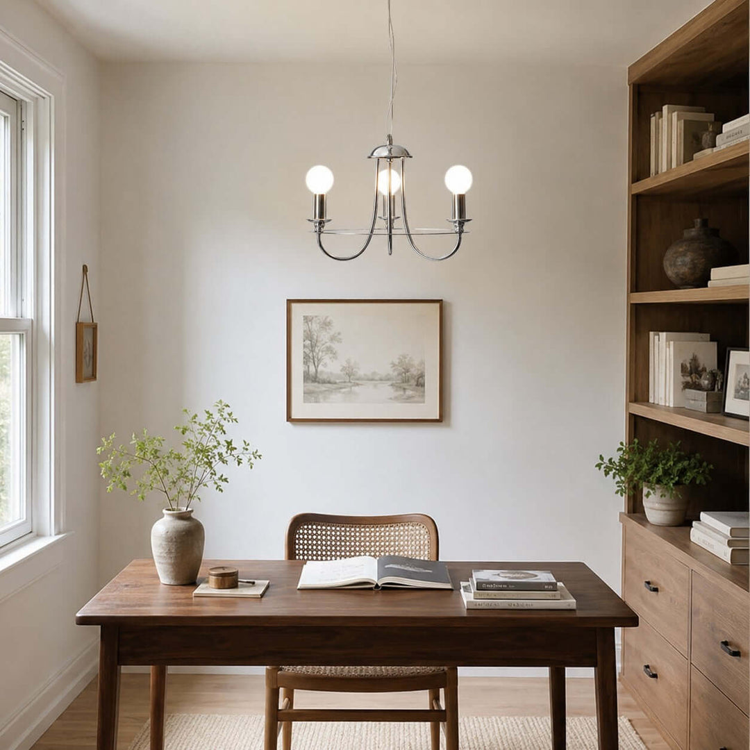 Odette Chrome Chandelier Minimalist French Country Light | Vinlighting