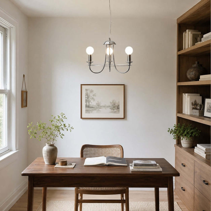 Odette Chrome Chandelier Minimalist French Country Light | Vinlighting