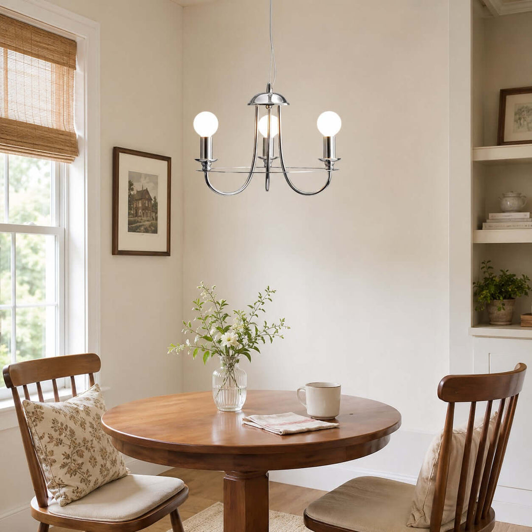 Odette Chrome Chandelier Minimalist French Country Light | Vinlighting
