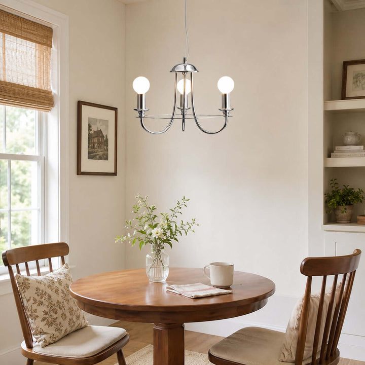 Odette Chrome Chandelier Minimalist French Country Light | Vinlighting