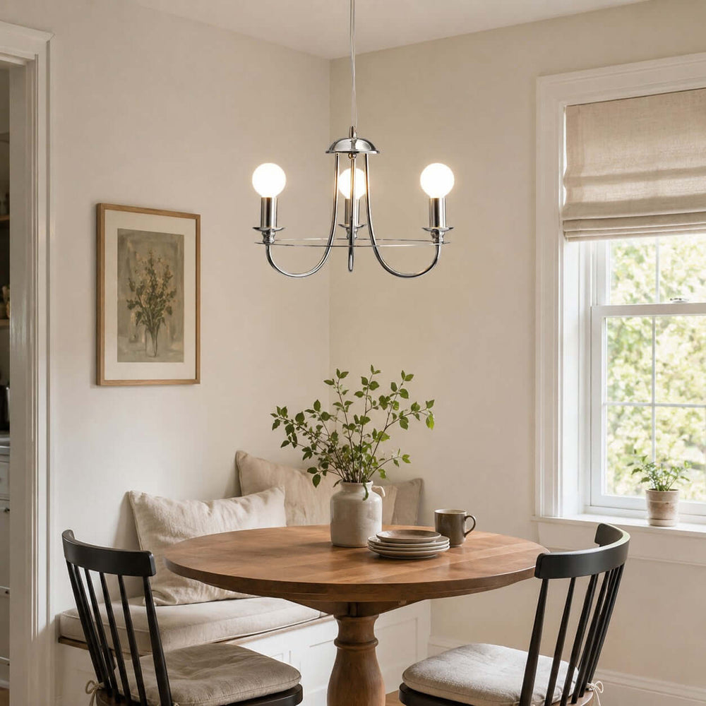 Odette Chrome Chandelier Minimalist French Country Light | Vinlighting