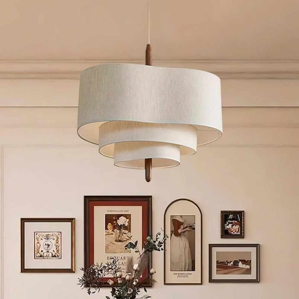 Olatuen Pendant Lamp - Mid Century Fabric Light for Dining Area | Vinlighting