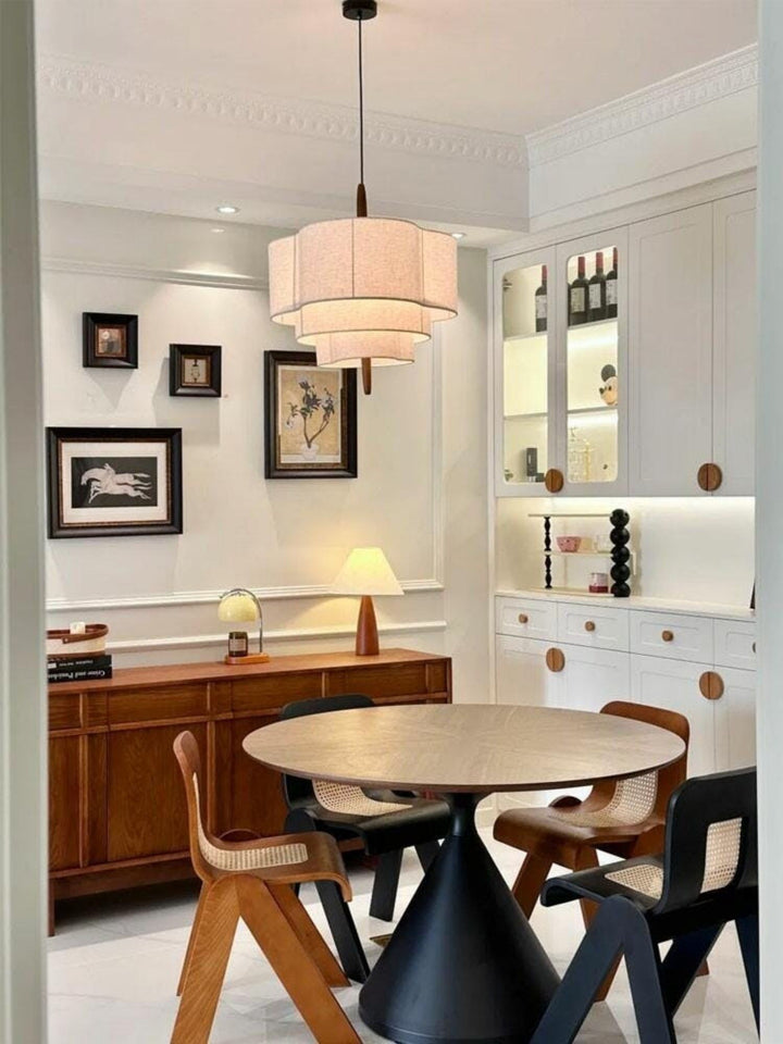Olatuen Pendant Lamp - Mid Century Fabric Light for Dining Area | Vinlighting