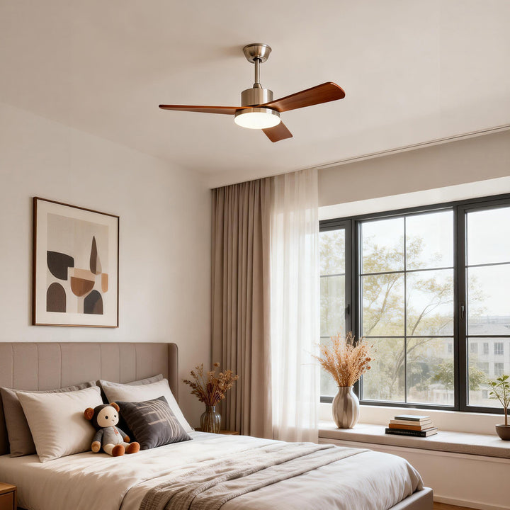 Oltivis Ceiling Fan Light | Modern French Wood Fan Light