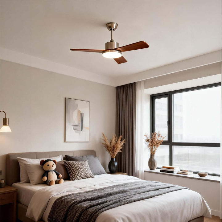 Oltivis Ceiling Fan Light | Modern French Wood Fan Light