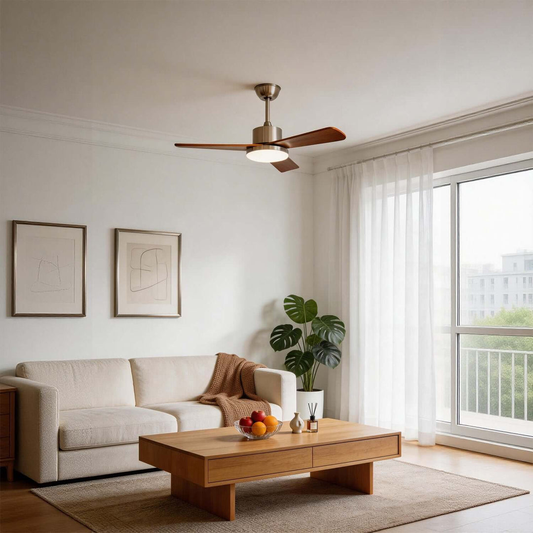 Oltivis Ceiling Fan Light | Modern French Wood Fan Light