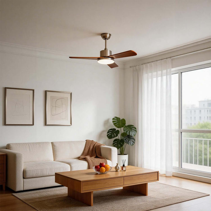 Oltivis Ceiling Fan Light | Modern French Wood Fan Light
