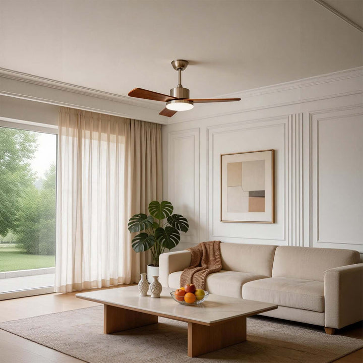 Oltivis Ceiling Fan Light | Modern French Wood Fan Light