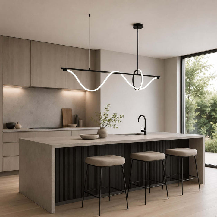 Onda Linear Chandelier - Creative Wave Design Silicone Island Light | Vinlighting