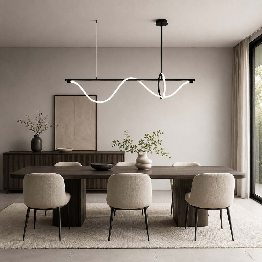Onda Linear Chandelier - Creative Wave Design Silicone Island Light | Vinlighting
