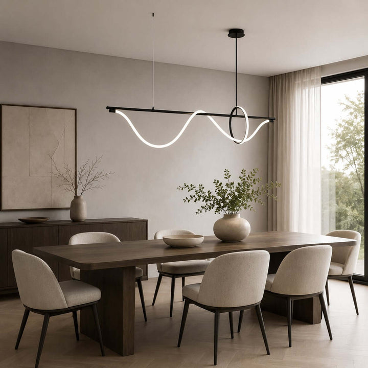 Onda Linear Chandelier - Creative Wave Design Silicone Island Light | Vinlighting