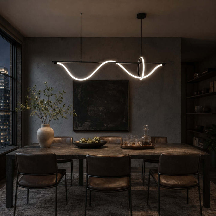 Onda Linear Chandelier - Creative Wave Design Silicone Island Light | Vinlighting