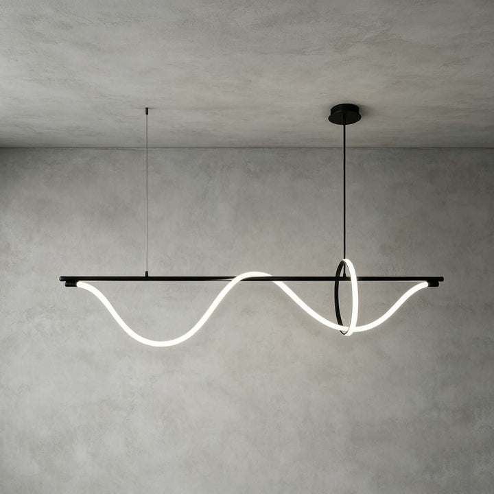 Onda Linear Chandelier - Creative Wave Design Silicone Island Light | Vinlighting