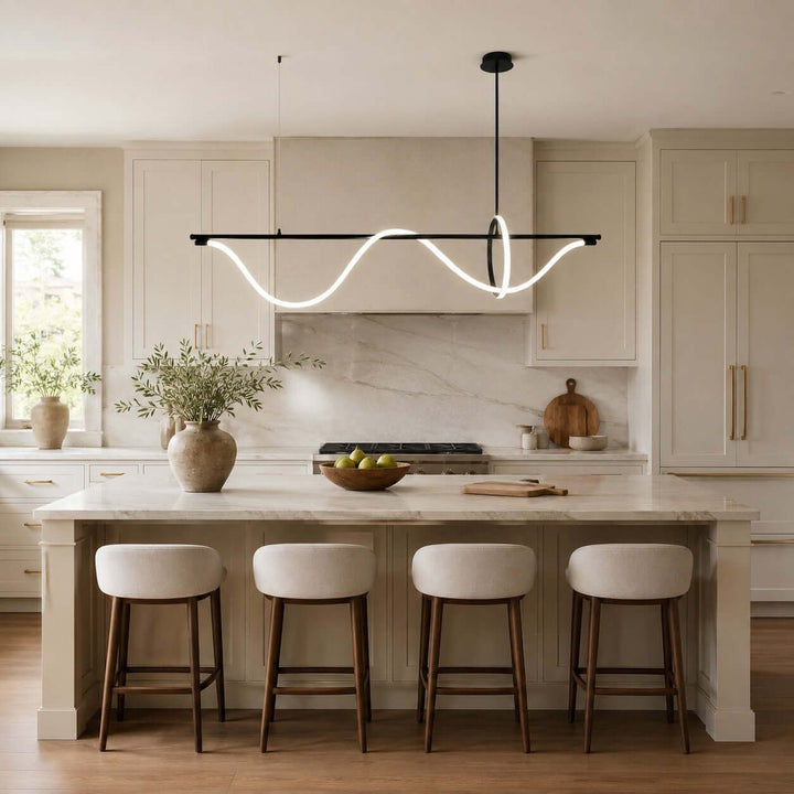 Onda Linear Chandelier - Creative Wave Design Silicone Island Light | Vinlighting