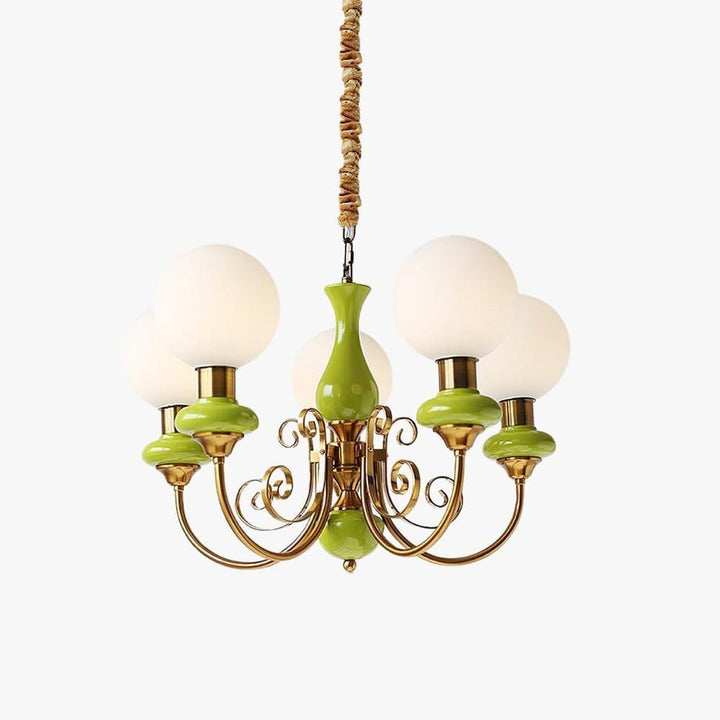 Onyx Chandelier | Elegant Glass & Gold Vintage Lighting | Vinlighting | Vinlighting