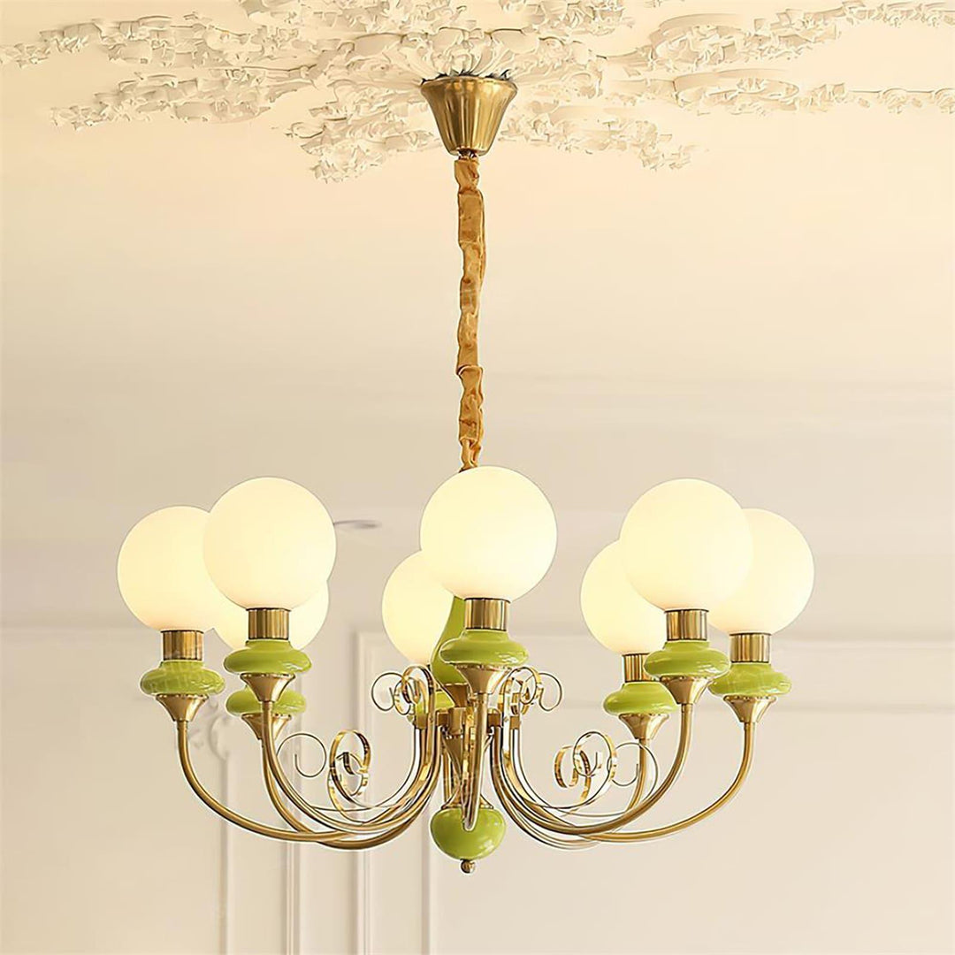 Onyx Chandelier | Elegant Glass & Gold Vintage Lighting | Vinlighting | Vinlighting