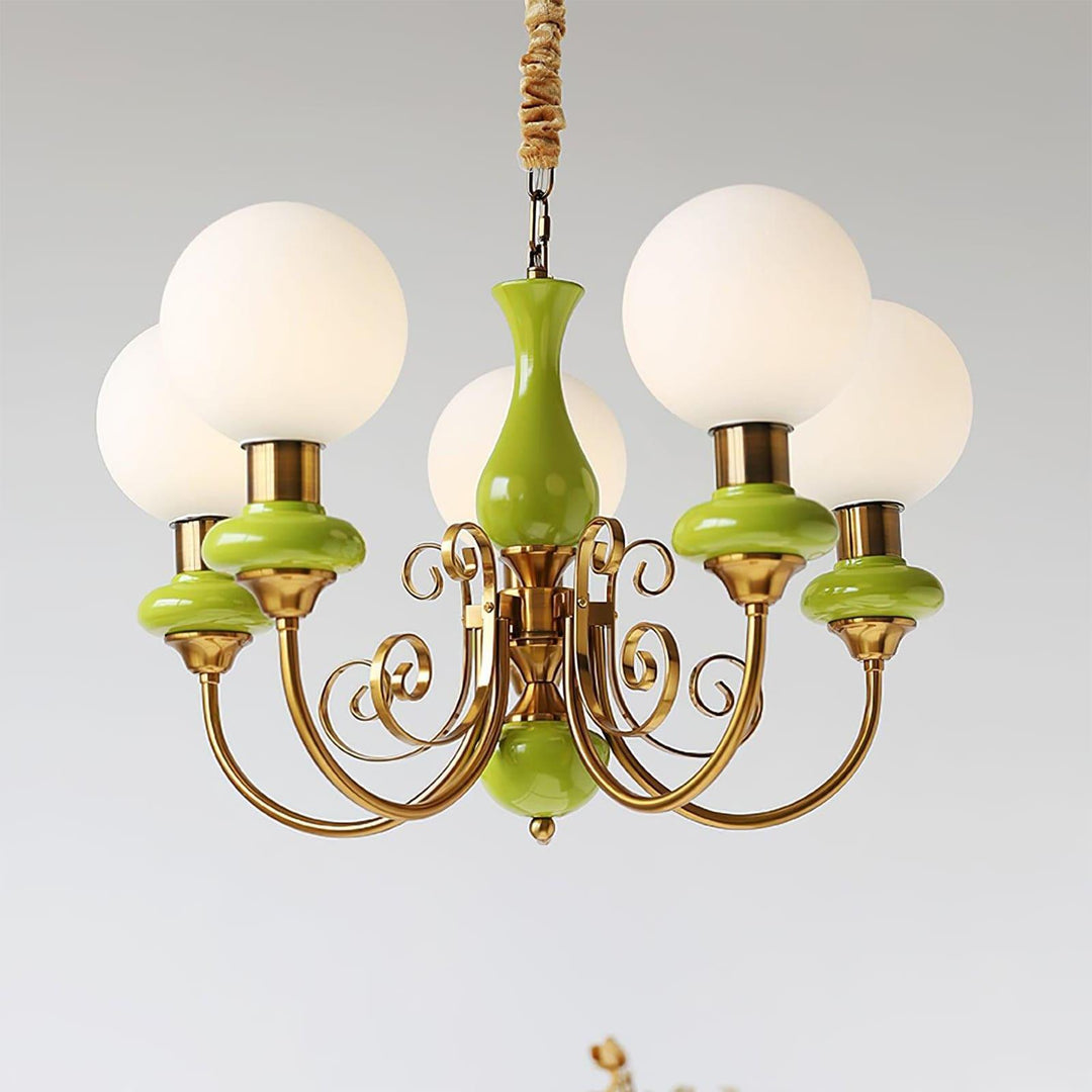Onyx Chandelier | Elegant Glass & Gold Vintage Lighting | Vinlighting | Vinlighting