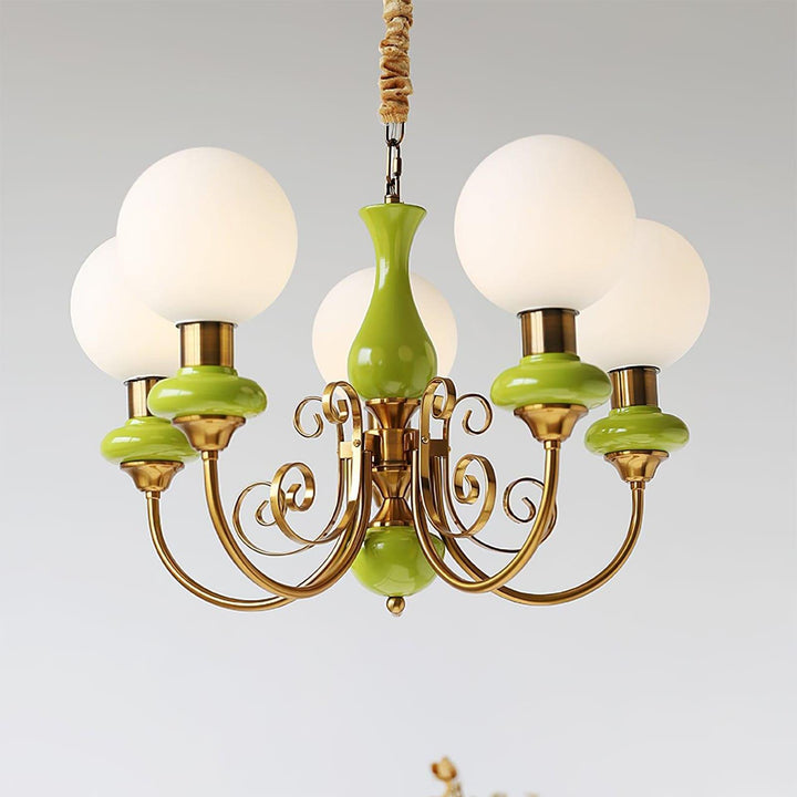 Onyx Chandelier | Elegant Glass & Gold Vintage Lighting | Vinlighting | Vinlighting
