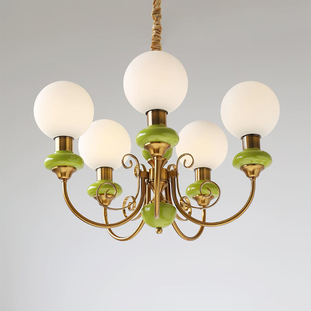 Onyx Chandelier | Elegant Glass & Gold Vintage Lighting | Vinlighting | Vinlighting