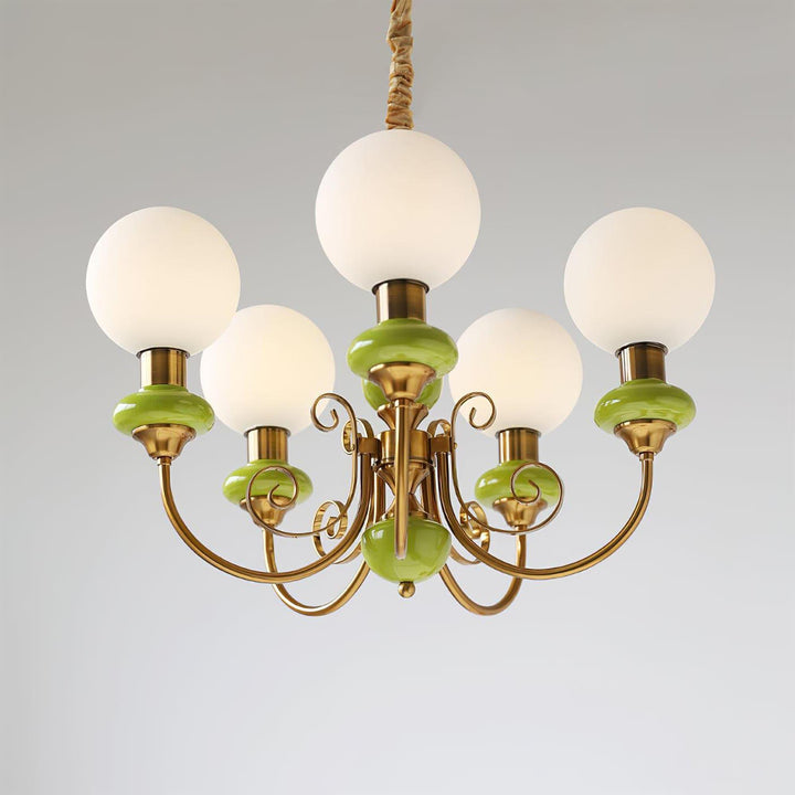 Onyx Chandelier | Elegant Glass & Gold Vintage Lighting | Vinlighting | Vinlighting