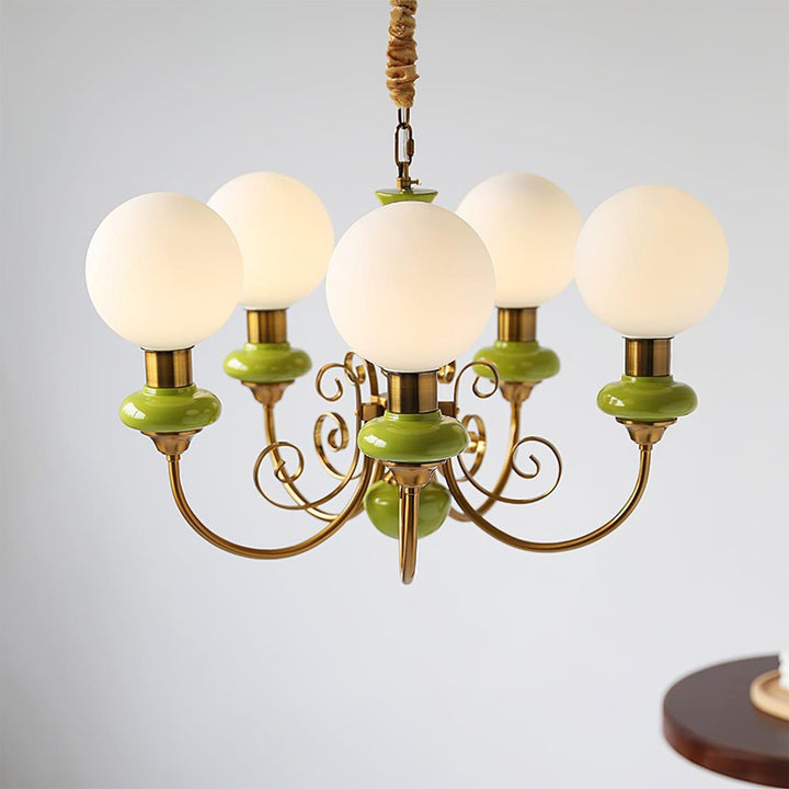 Onyx Chandelier | Elegant Glass & Gold Vintage Lighting | Vinlighting | Vinlighting