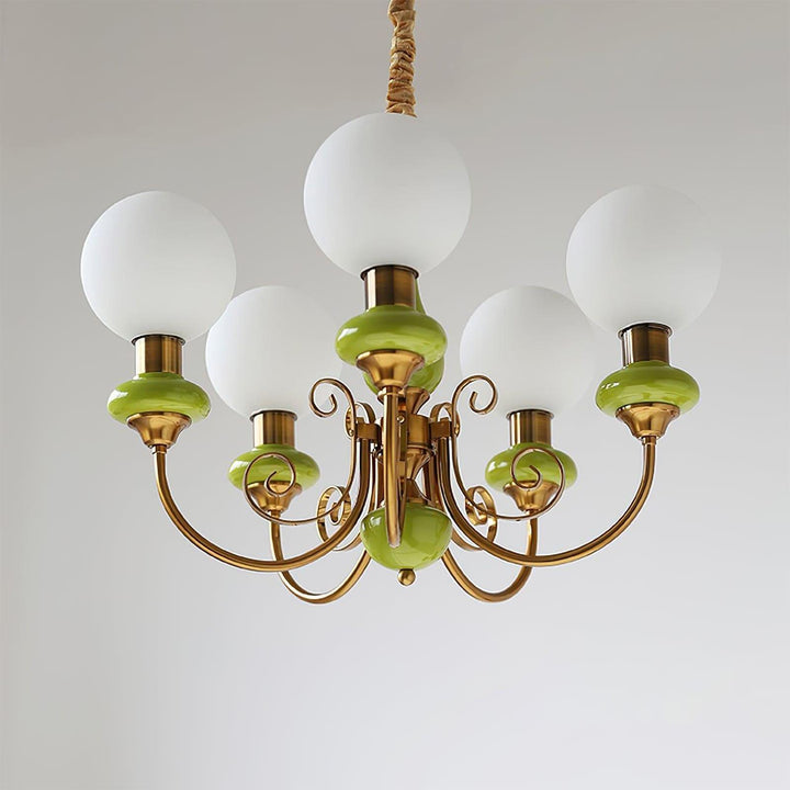 Onyx Chandelier | Elegant Glass & Gold Vintage Lighting | Vinlighting | Vinlighting
