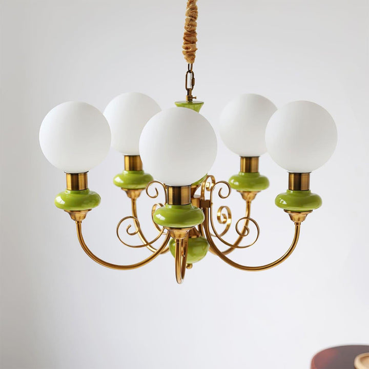 Onyx Chandelier | Elegant Glass & Gold Vintage Lighting | Vinlighting | Vinlighting