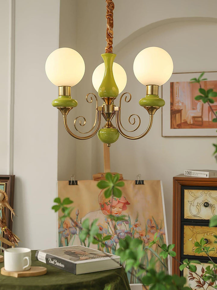Onyx Chandelier | Elegant Glass & Gold Vintage Lighting | Vinlighting | Vinlighting