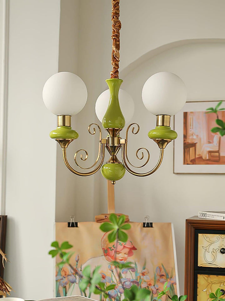 Onyx Chandelier | Elegant Glass & Gold Vintage Lighting | Vinlighting | Vinlighting