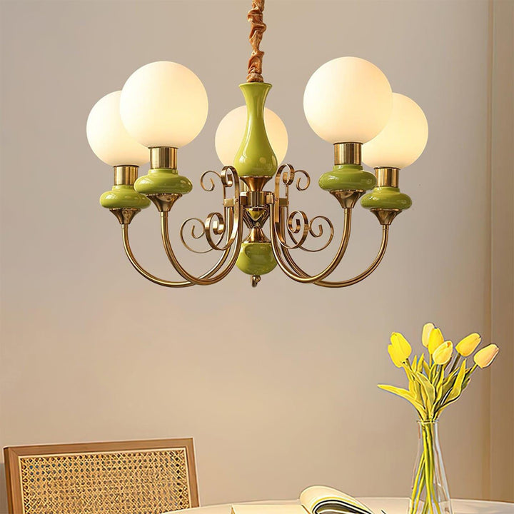 Onyx Chandelier | Elegant Glass & Gold Vintage Lighting | Vinlighting | Vinlighting