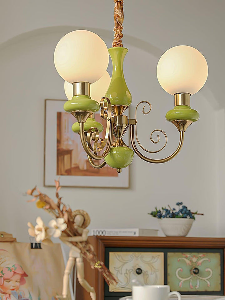 Onyx Chandelier | Elegant Glass & Gold Vintage Lighting | Vinlighting | Vinlighting