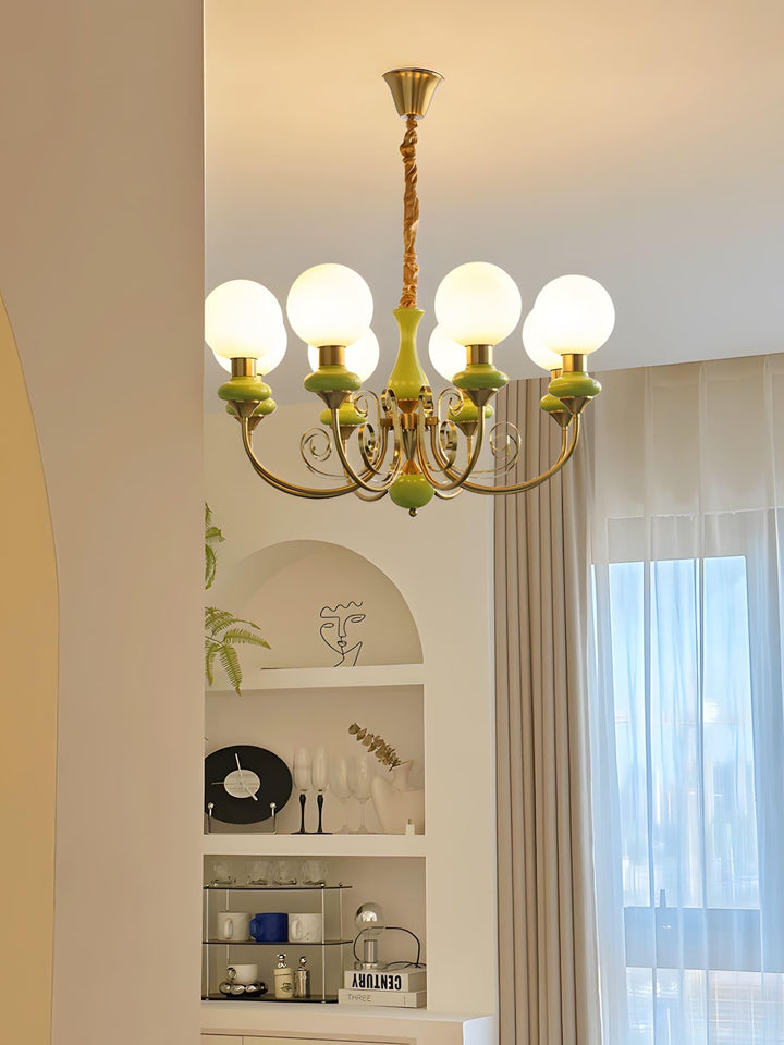 Onyx Chandelier | Elegant Glass & Gold Vintage Lighting | Vinlighting | Vinlighting