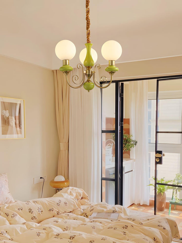 Onyx Chandelier | Elegant Glass & Gold Vintage Lighting | Vinlighting | Vinlighting