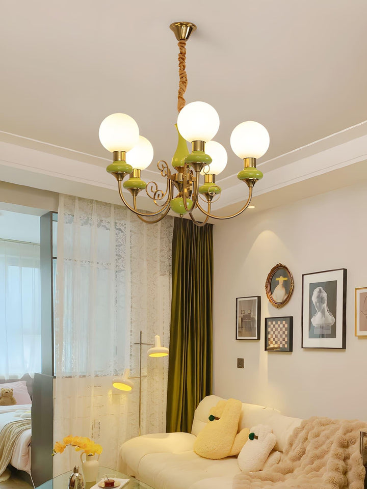 Onyx Chandelier | Elegant Glass & Gold Vintage Lighting | Vinlighting | Vinlighting