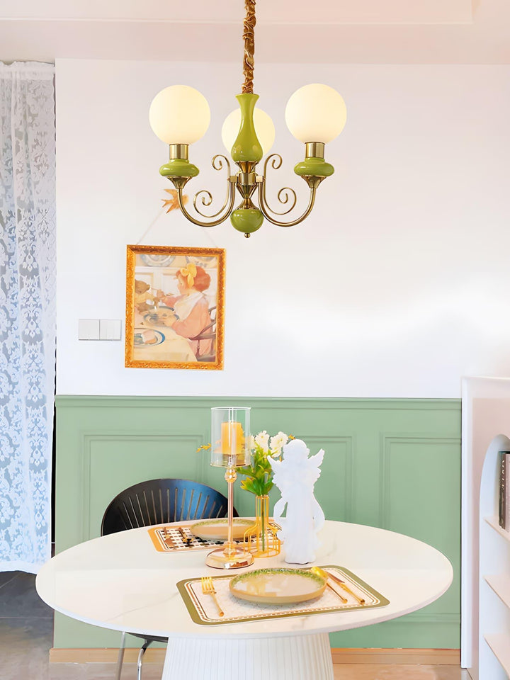 Onyx Chandelier | Elegant Glass & Gold Vintage Lighting | Vinlighting | Vinlighting