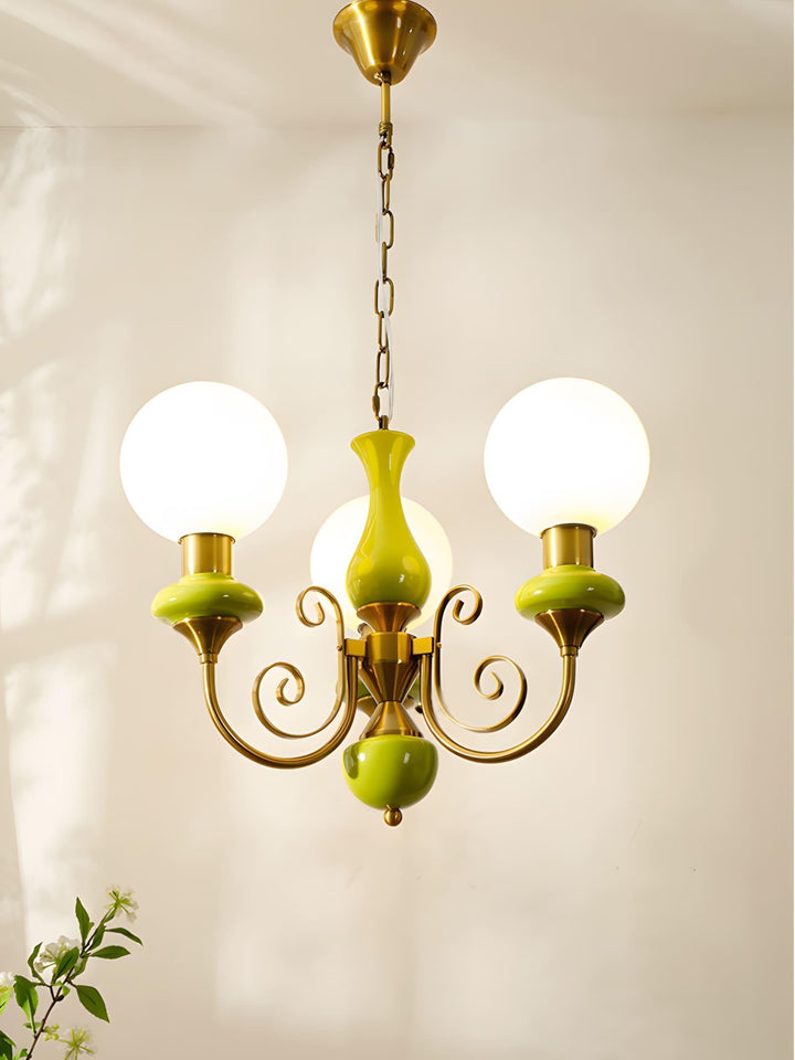 Onyx Chandelier | Elegant Glass & Gold Vintage Lighting | Vinlighting | Vinlighting