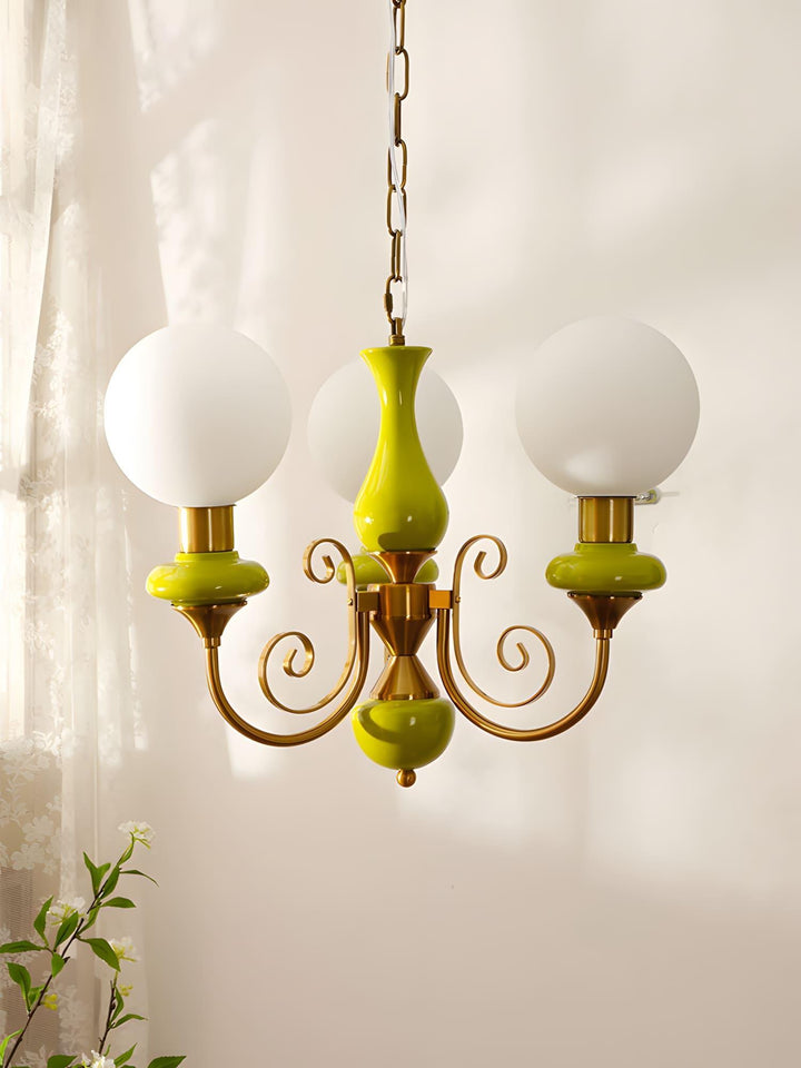 Onyx Chandelier | Elegant Glass & Gold Vintage Lighting | Vinlighting | Vinlighting