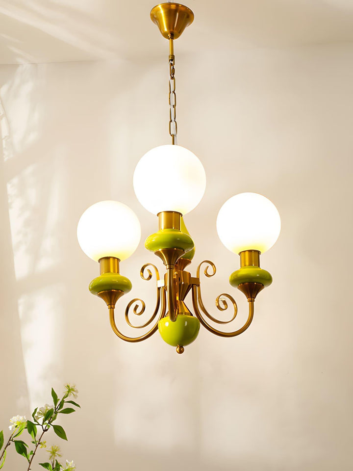 Onyx Chandelier | Elegant Glass & Gold Vintage Lighting | Vinlighting | Vinlighting