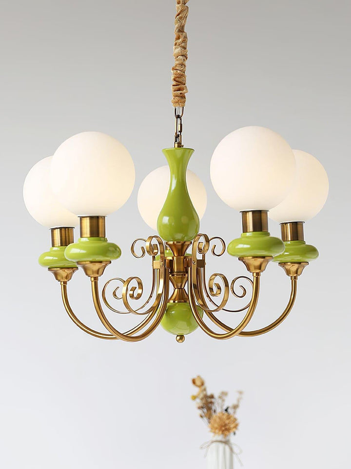 Onyx Chandelier | Elegant Glass & Gold Vintage Lighting | Vinlighting | Vinlighting