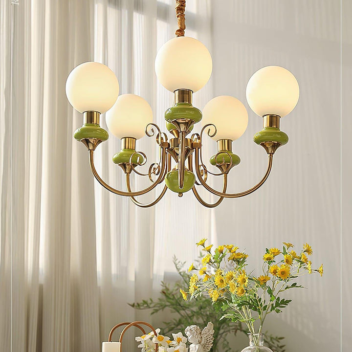 Onyx Chandelier | Elegant Glass & Gold Vintage Lighting | Vinlighting | Vinlighting