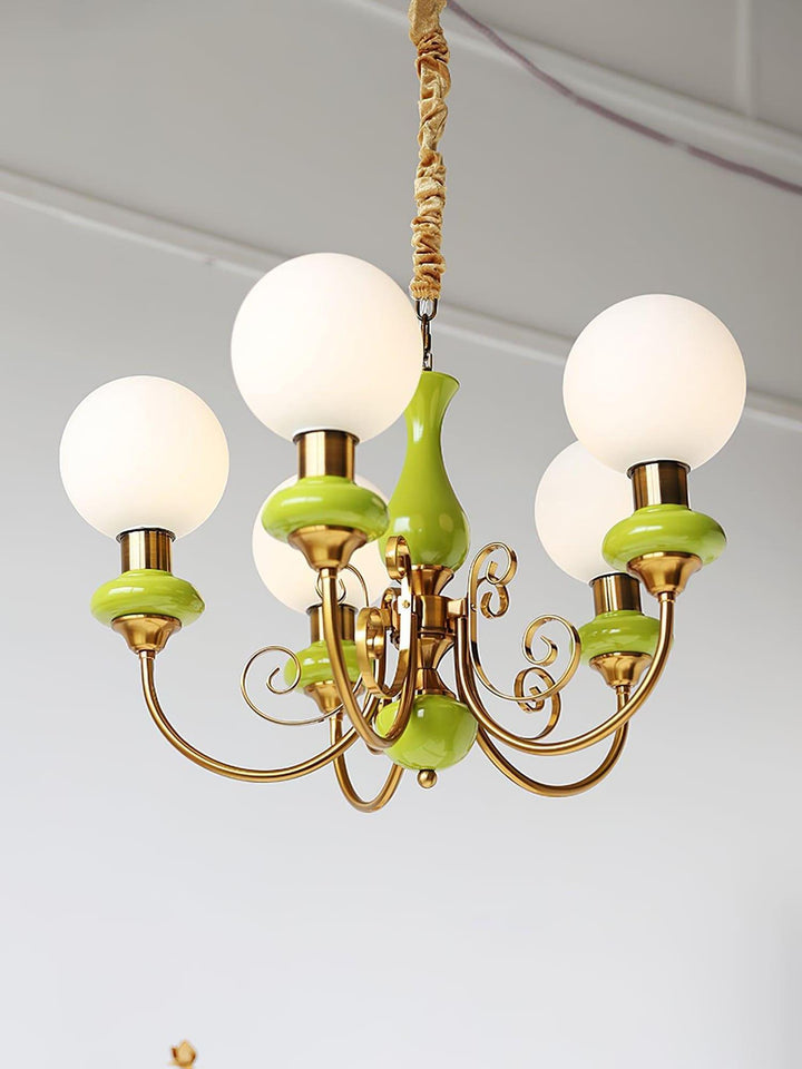 Onyx Chandelier | Elegant Glass & Gold Vintage Lighting | Vinlighting | Vinlighting
