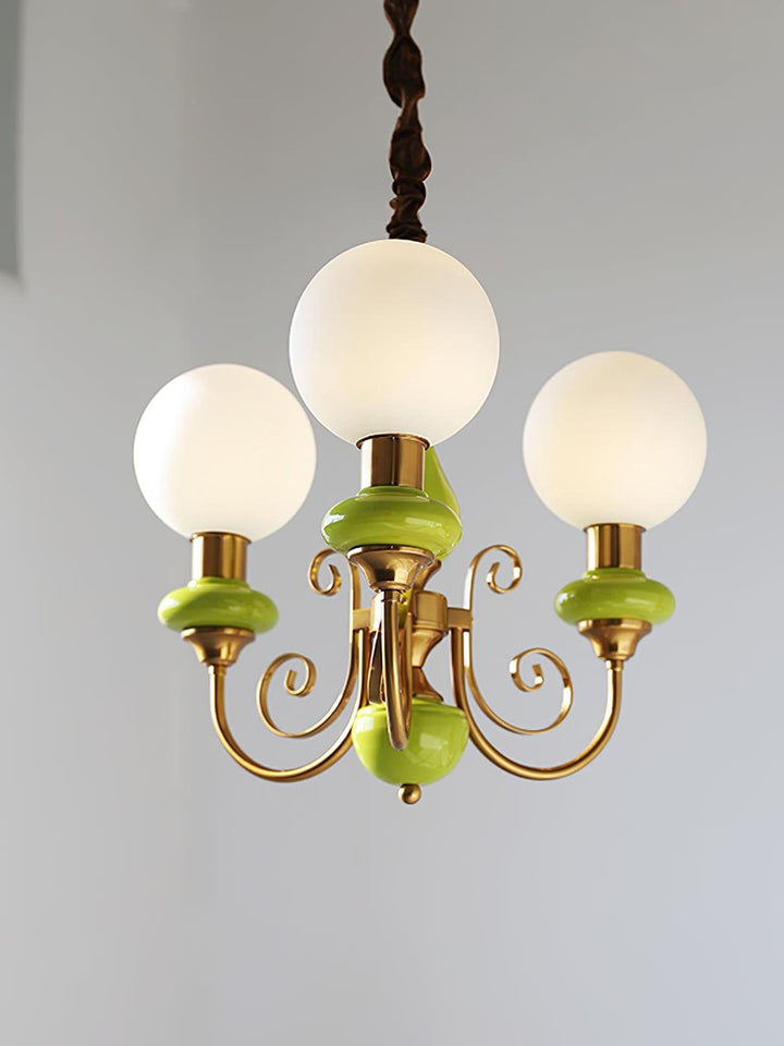 Onyx Chandelier | Elegant Glass & Gold Vintage Lighting | Vinlighting | Vinlighting