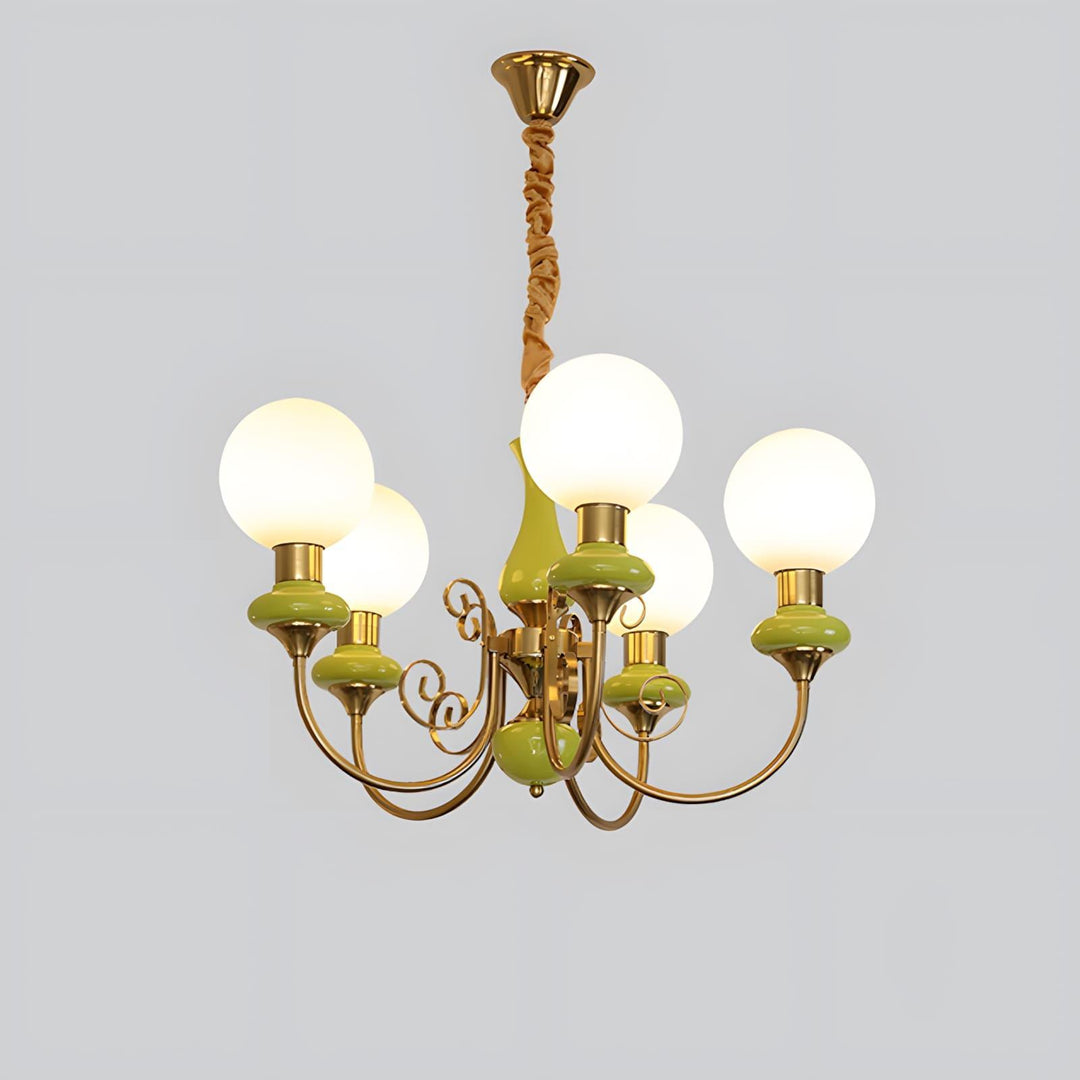 Onyx Chandelier | Elegant Glass & Gold Vintage Lighting | Vinlighting | Vinlighting