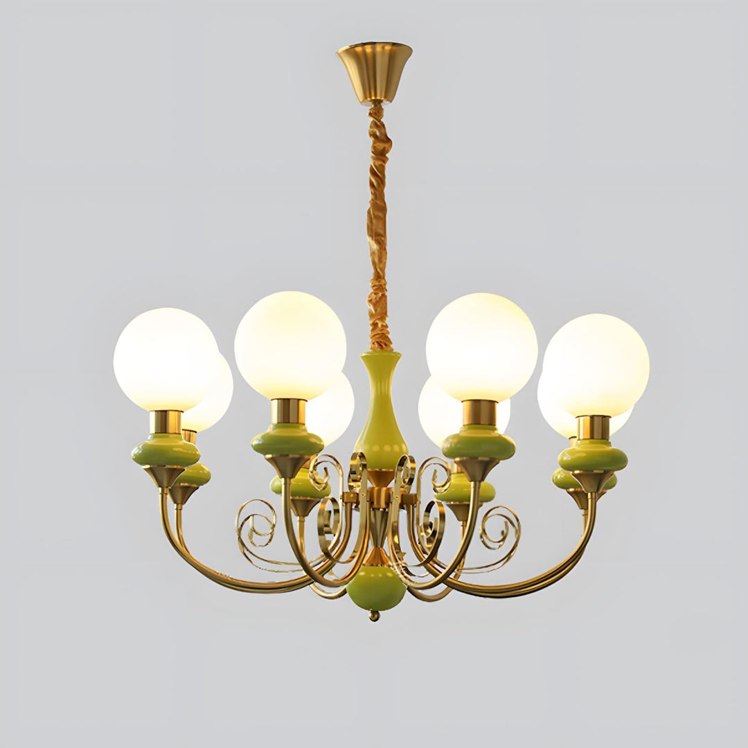 Onyx Chandelier | Elegant Glass & Gold Vintage Lighting | Vinlighting | Vinlighting